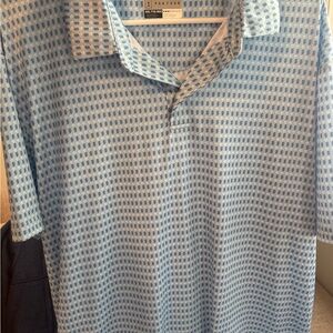 Izod Light Blue Patterned Polo Shirt